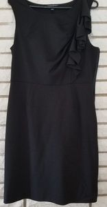 Banana Republic black dress with shoulder ruffle 6